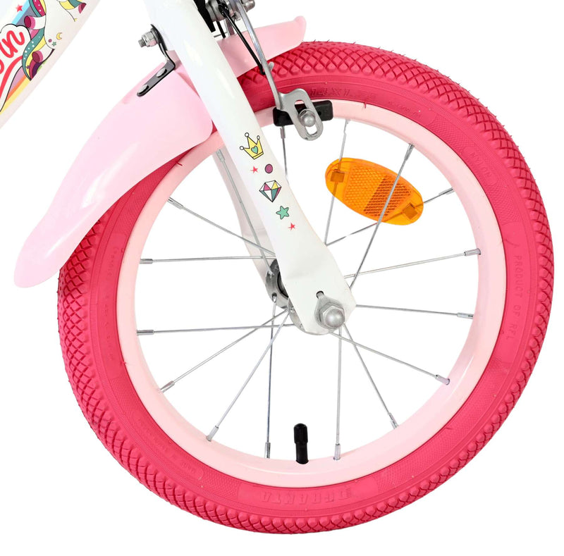 Afbeelding laden in galerijviewer, Volare unicorn kinderfiets - meisjes - 14 inch - wit