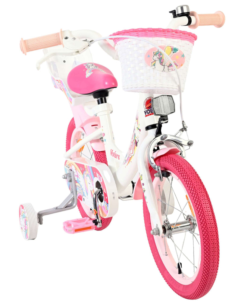Afbeelding laden in galerijviewer, Volare unicorn kinderfiets - meisjes - 14 inch - wit