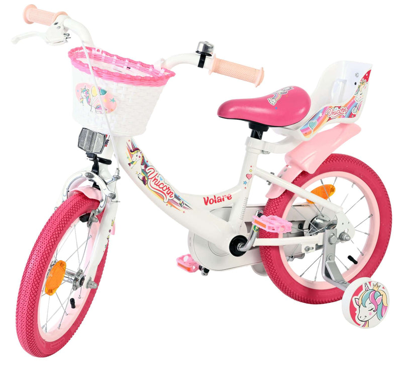 Afbeelding laden in galerijviewer, Volare unicorn kinderfiets - meisjes - 14 inch - wit