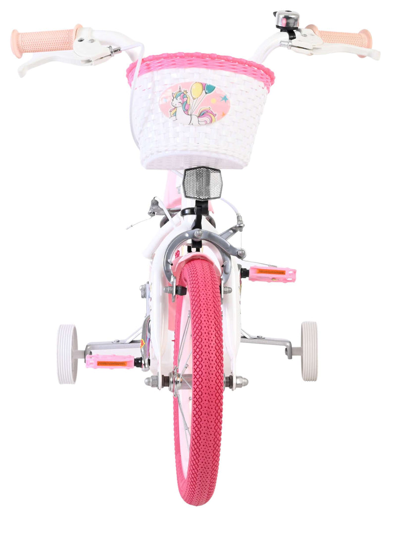 Afbeelding laden in galerijviewer, Volare unicorn kinderfiets - meisjes - 14 inch - wit - twee handremmen