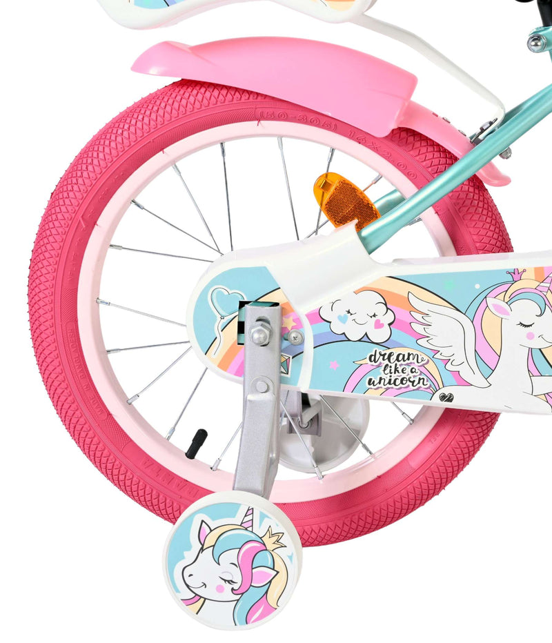 Laden Sie das Bild in Galerie -Viewer, Volare unicorn kinderfiets - meisjes - 16 inch - groen