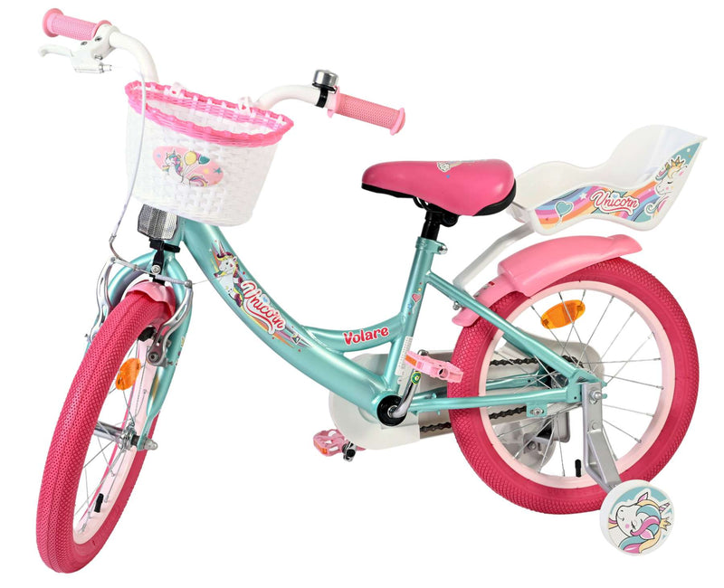 Laden Sie das Bild in Galerie -Viewer, Volare unicorn kinderfiets - meisjes - 16 inch - groen
