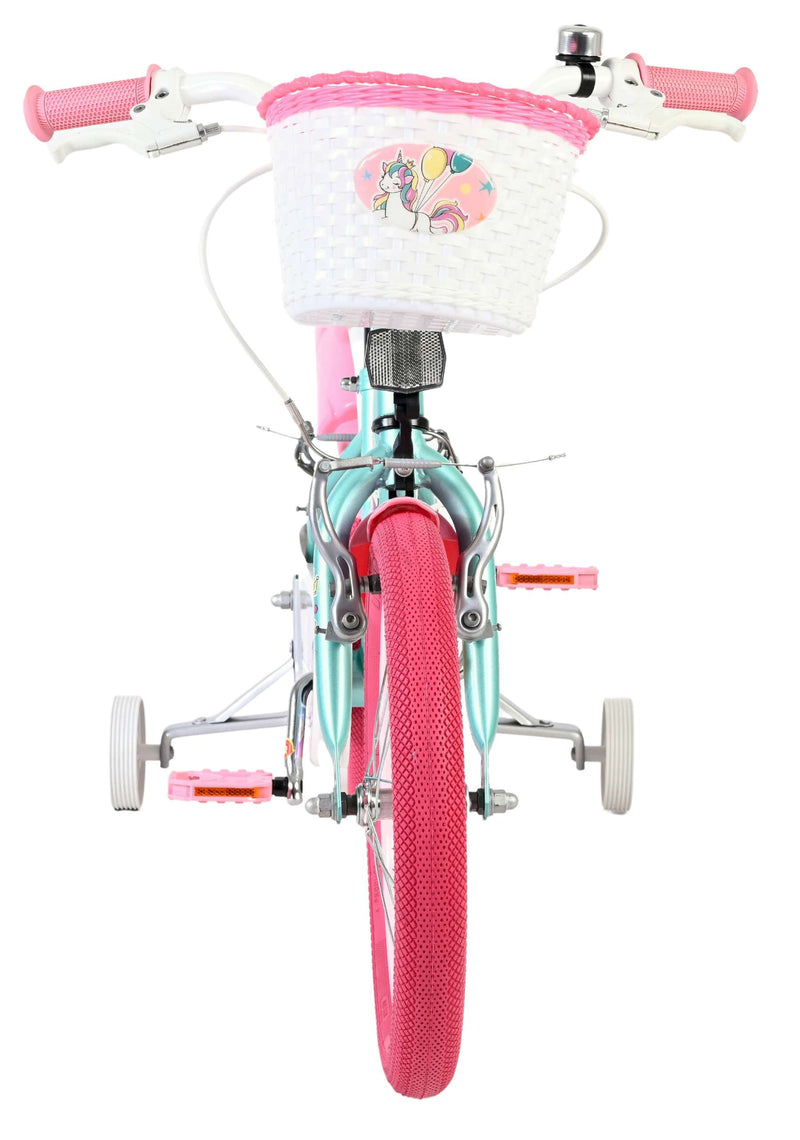 Cargue la imagen en el visor de la galería, Volare unicorn kinderfiets - meisjes - 16 inch - groen - twee handremmen
