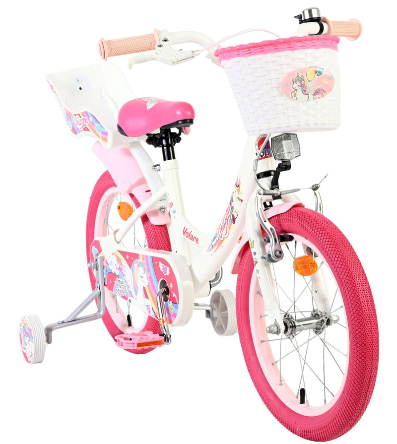 Afbeelding laden in galerijviewer, Volare unicorn kinderfiets - meisjes - 16 inch - wit