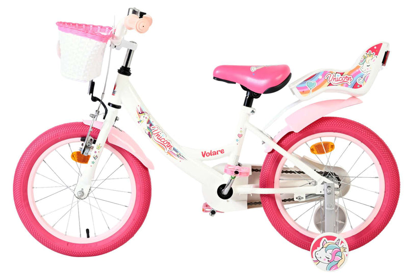 Afbeelding laden in galerijviewer, Volare unicorn kinderfiets - meisjes - 16 inch - wit
