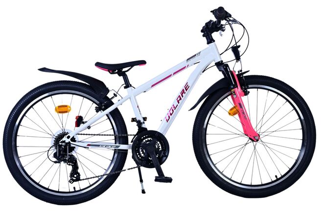 ギャラリービューアに画像をロードする, Volare xc race kinderfiets - 24 inch - wit roze - 21 speed