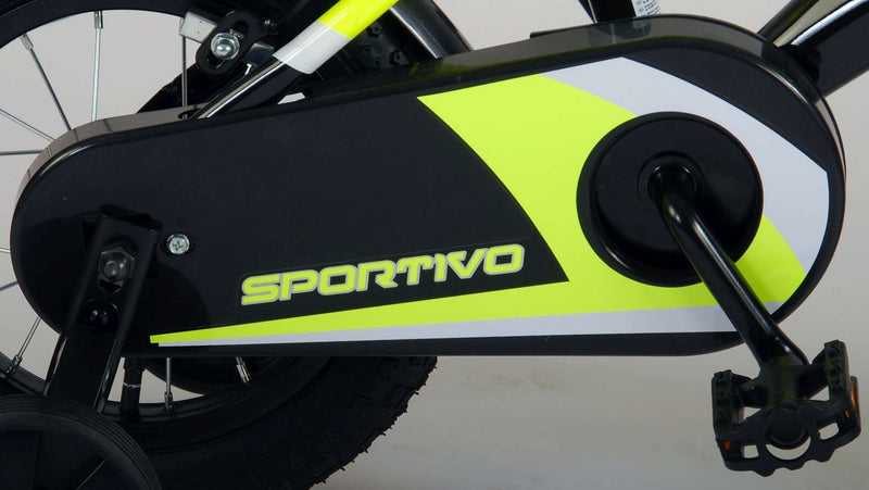 Load image into Gallery viewer, Volare Sportivo Kinderfiets Jongens 12 inch Neon Geel Zwart Twee Handremmen 95% afgemonteerd