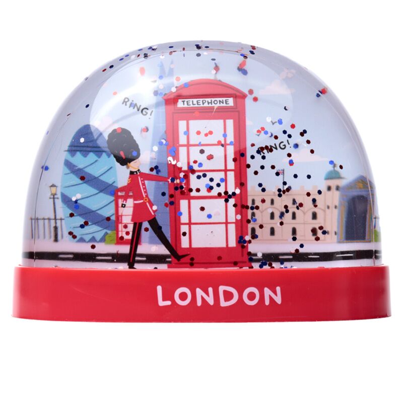ギャラリービューアに画像をロードする, Londen souvenir rode telefooncel koninklijke wachter sneeuwbol l