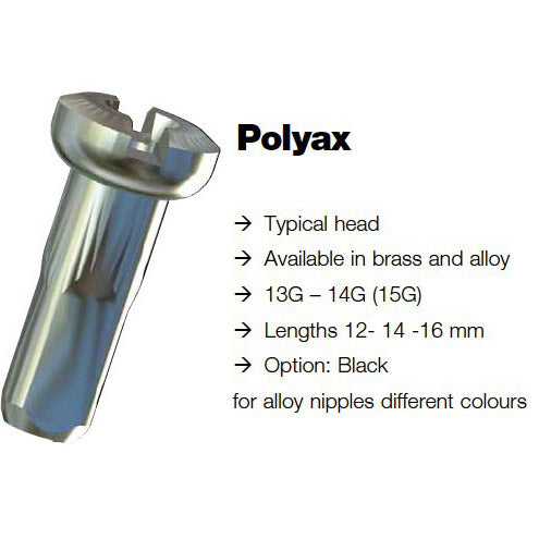 ギャラリービューアに画像をロードする, Sapim spaaknippel 14 polyax 14mm geel aluminium (100st)