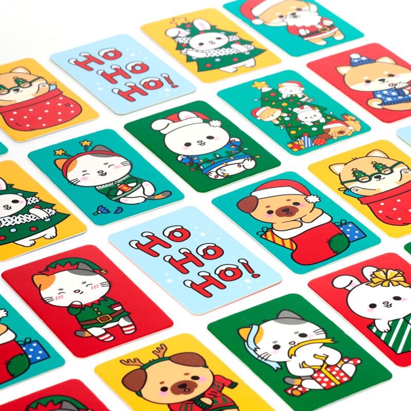 Cargue la imagen en el visor de la galería, Kerstmis adoramals kids memory kaartset