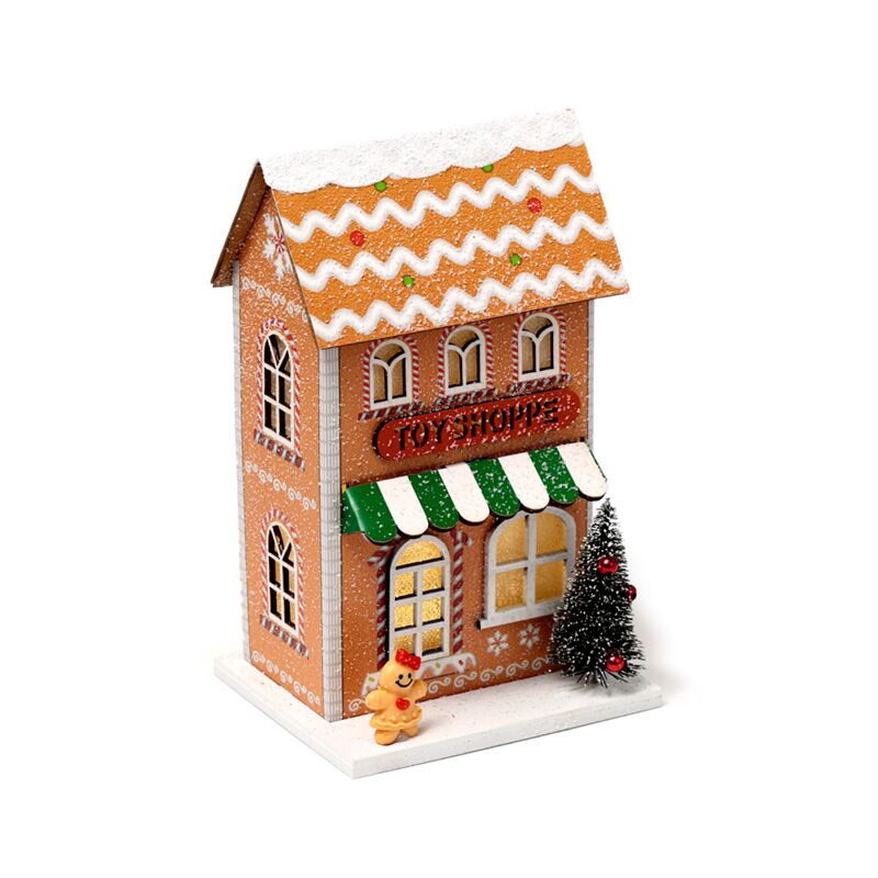 Laden Sie das Bild in Galerie -Viewer, Gemberbrood speelgoed kerstmis huis led decoratie