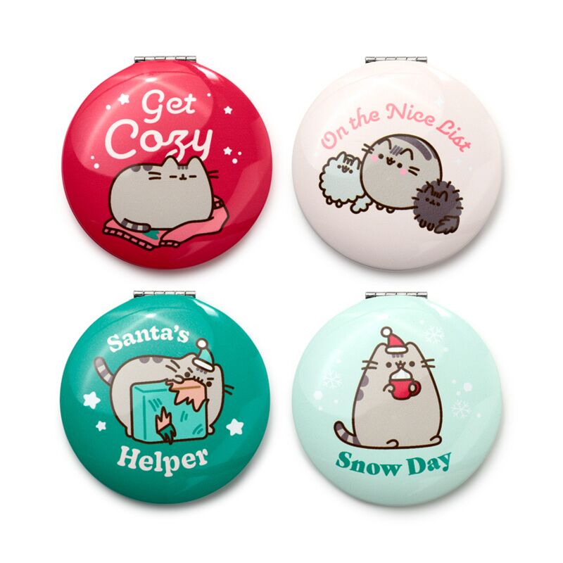 Load image into Gallery viewer, Union pusheen de kat klaar voor kerstmis compact make-up spiegeltje