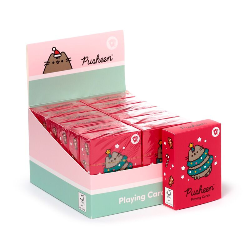 Cargue la imagen en el visor de la galería, Kerstmis pusheen de kat speelkaarten kaartspel