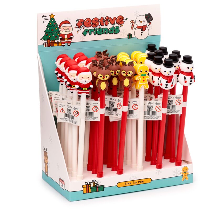 Cargue la imagen en el visor de la galería, Feestelijke kerstmis fijnschrijver pen - zwart