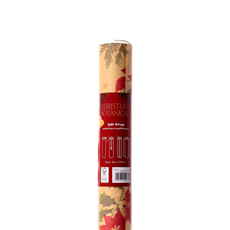 Cargue la imagen en el visor de la galería, Christmas botanicals 3m cadeaupapier rol