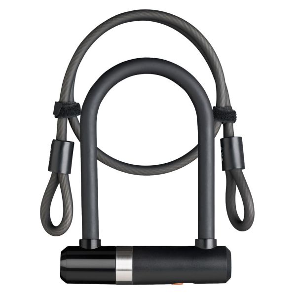 Load image into Gallery viewer, Axa beugelslot newton mini + kabel 100 8 - zwart
