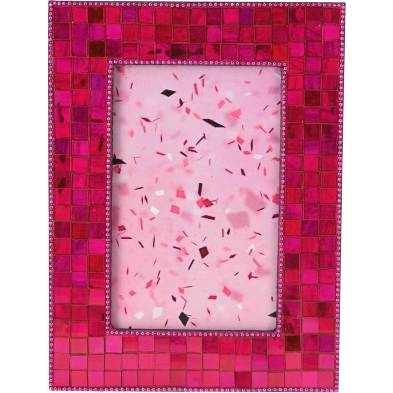 Afbeelding laden in galerijviewer, Home styling fotolijst 20x15cm met spiegelmozaiã«k roze