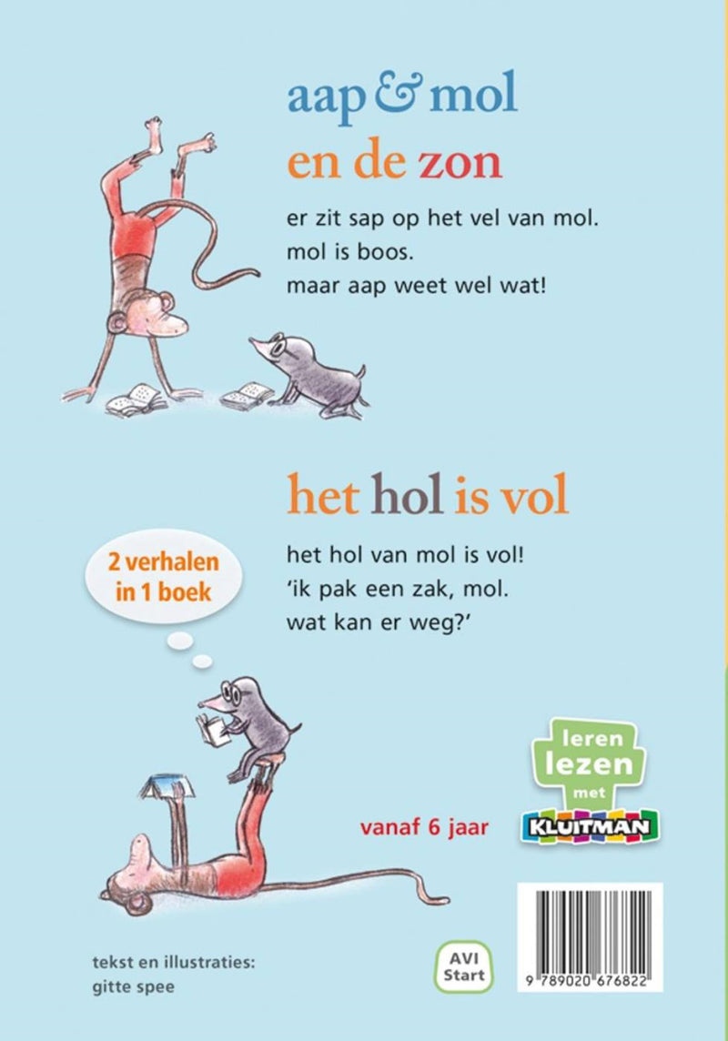 ギャラリービューアに画像をロードする, Kluitman aap mol en de zon het hol is vol, 2 verhalen in 1 boek (avi start)