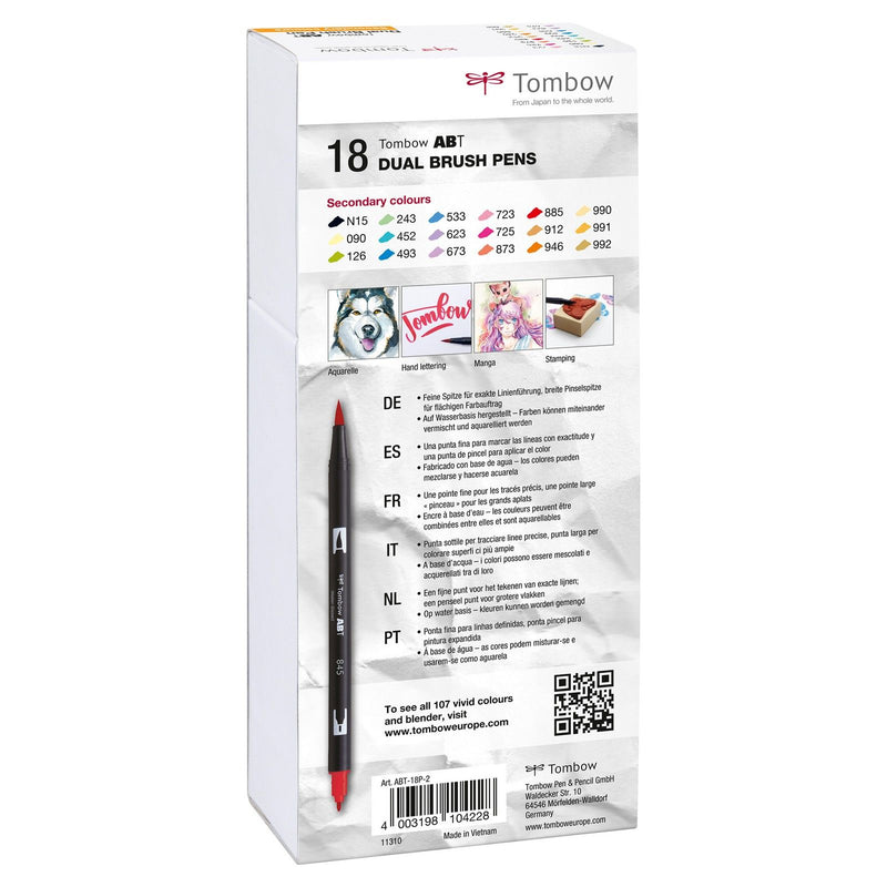 Load image into Gallery viewer, Tombow • brush pen abt dual brush pen 18x secondary colors