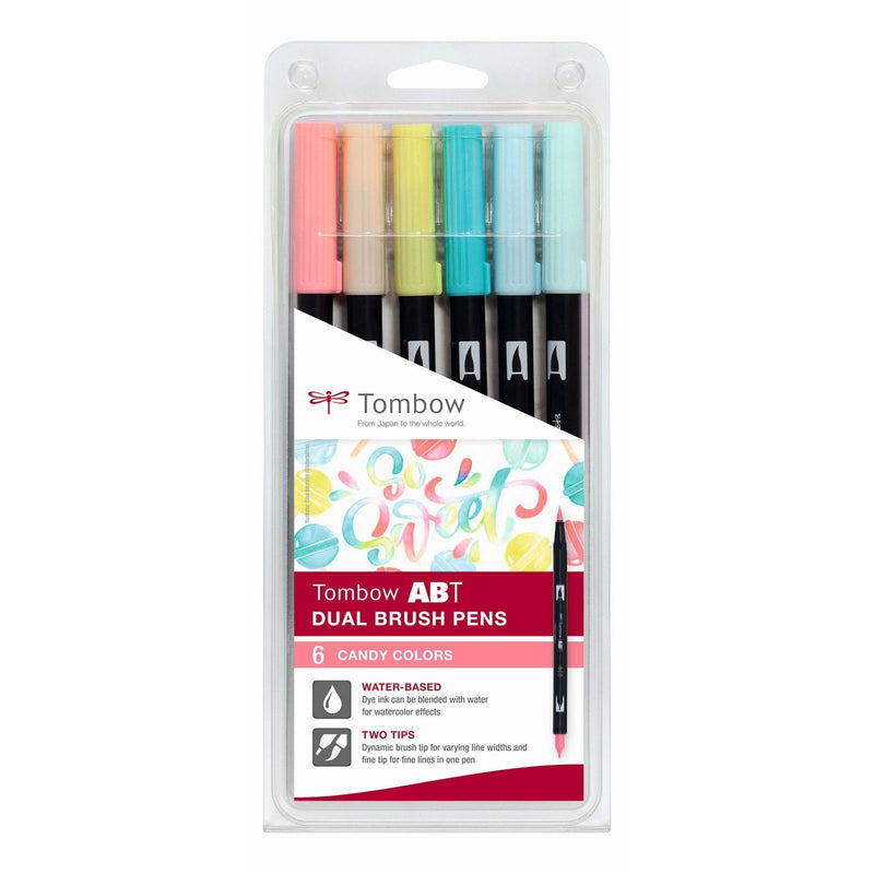 Load image into Gallery viewer, Tombow • abt dual brush pen set candy kleuren 6pcs