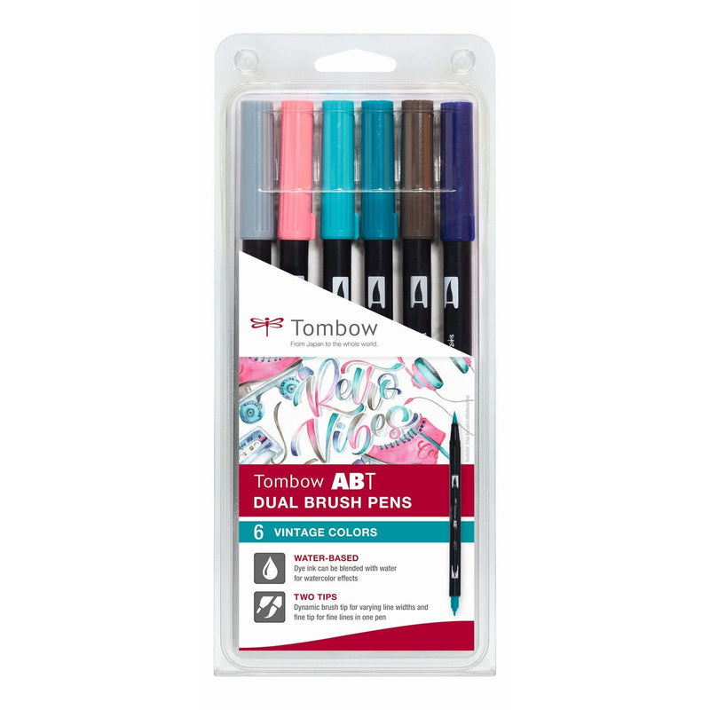 Load image into Gallery viewer, Tombow • abt dual brush pen set vintage kleuren 6pcs