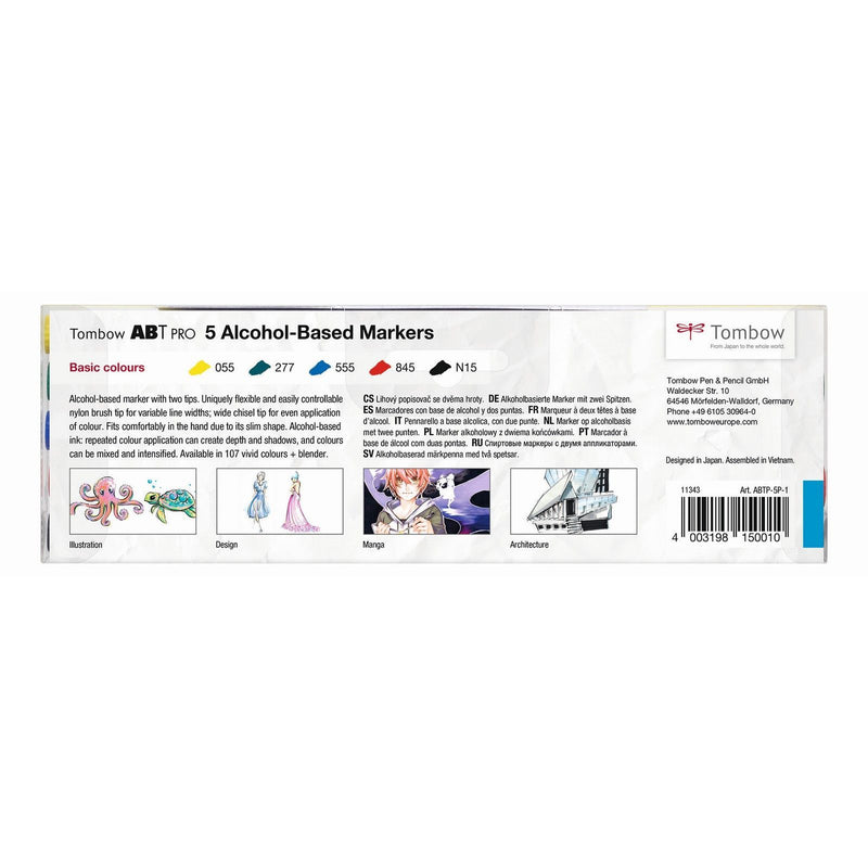Load image into Gallery viewer, Tombow • abt pro marker set op alcohol basis basis kleuren 5pcs