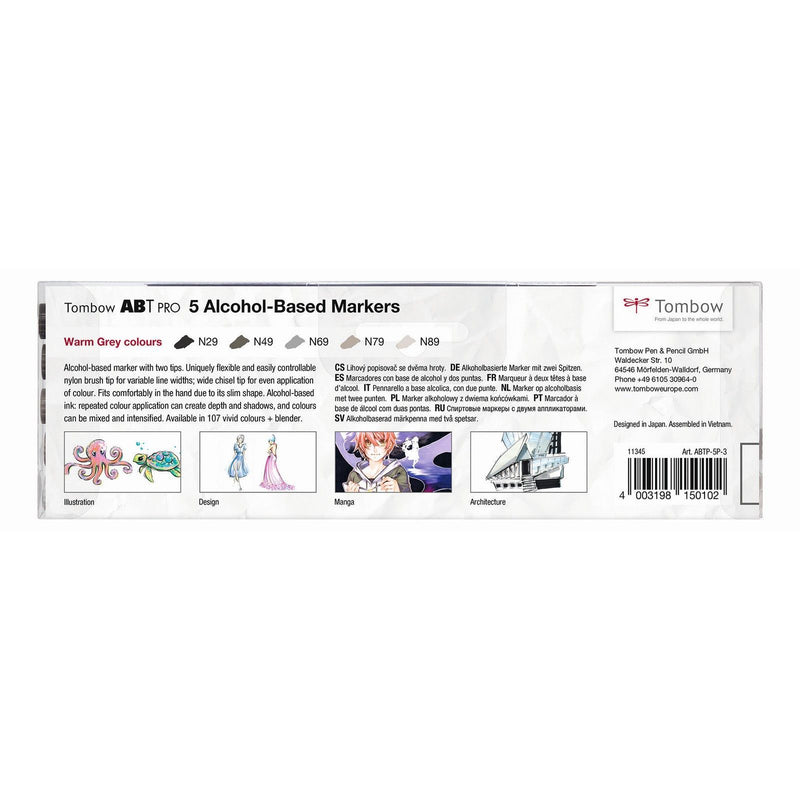 Load image into Gallery viewer, Tombow • abt pro marker set op alcohol basis warme grijze kleuren 5pcs
