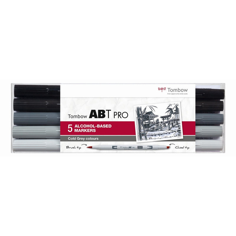 Load image into Gallery viewer, Tombow • abt pro marker set op alcohol basis koele grijze kleuren 5pcs