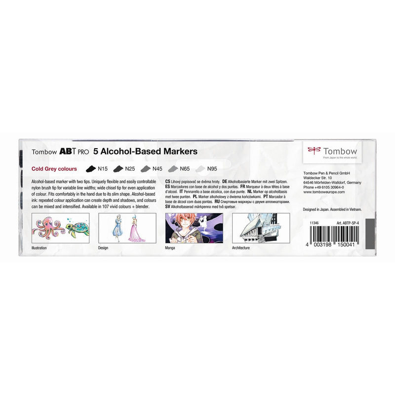 Load image into Gallery viewer, Tombow • abt pro marker set op alcohol basis koele grijze kleuren 5pcs