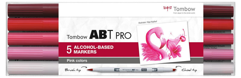 Load image into Gallery viewer, Tombow • abt pro marker set op alcohol basis roze kleuren 5pcs