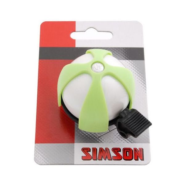 Load image into Gallery viewer, Simson fietsbel Sport wit-lime op kaart