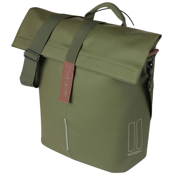 Load image into Gallery viewer, Basil fietsshopper city mik studs 14-16 liter 11 x 29 x 36 cm - moss green