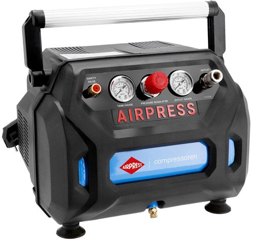 Afbeelding laden in galerijviewer, Airpress olievrije compressor h 215-6 8 bar 1.5 pk 1.1 kw 92 l min 6 l
