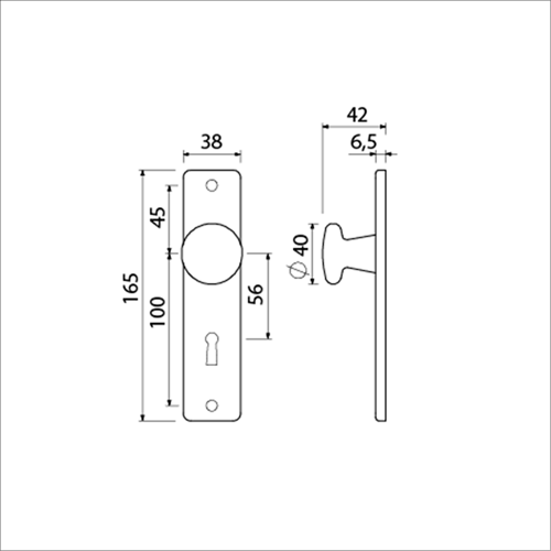 ギャラリービューアに画像をロードする, Ami knop 160 40 vast kortschild 165 4 rh sl 56 f2 - 310102