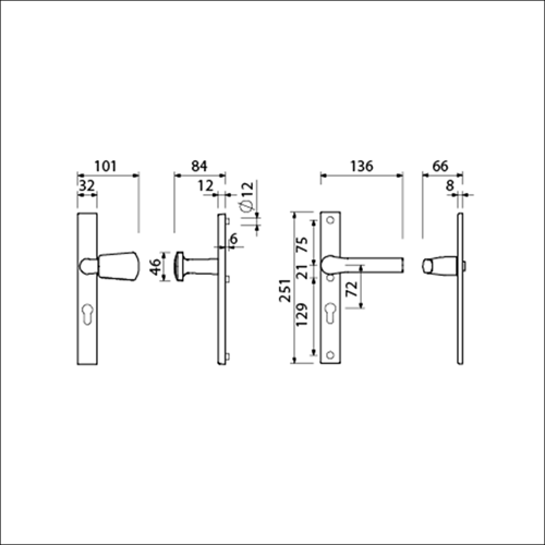 Chargez l'image dans la visionneuse de la galerie, Ami veiligheidsbeslag 251 32 profielcilinder 72 kn 166 re f1 a z 379 rotaveer 251 32 profielcilinder 72 deurdikte 53 57 mm - 840284