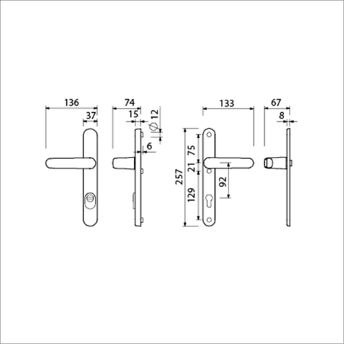 Chargez l'image dans la visionneuse de la galerie, Ami veiligheidsbeslag 378 rotaveer 257 37 2 kt 92 f1 a z 378 rotaveer 257 32 2 profielcilinder 92 deurdikte 68 72 mm - 844418