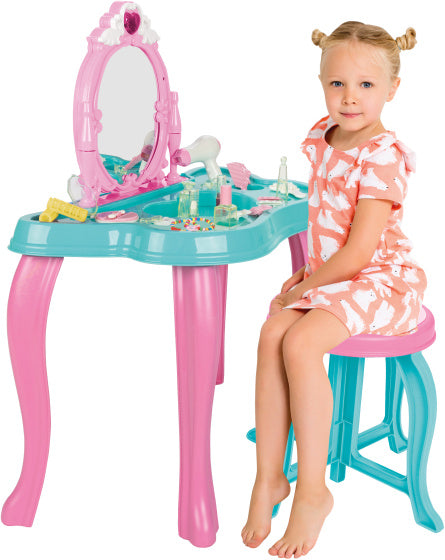 Load image into Gallery viewer, Pilsan Make-up tafel lichten geluidseffecten roze