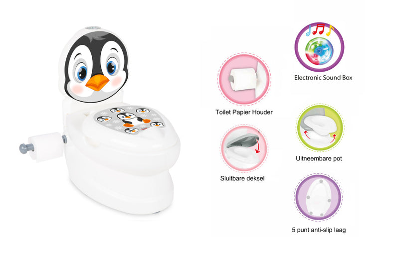 Load image into Gallery viewer, Pilsan Penguin educatief plaspotje wit zwart