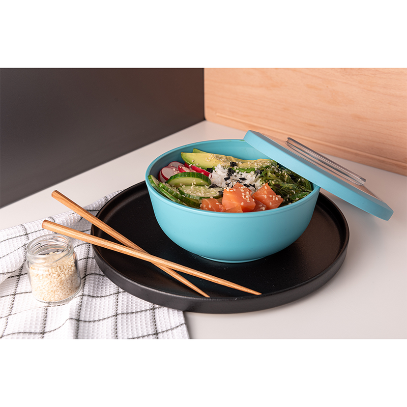 Load image into Gallery viewer, Amuse life lunch bowl met deksel blauw 1000ml