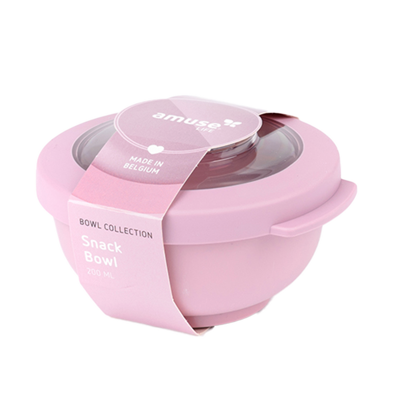 Load image into Gallery viewer, Amuse life snack bowl met deksel roze 200ml