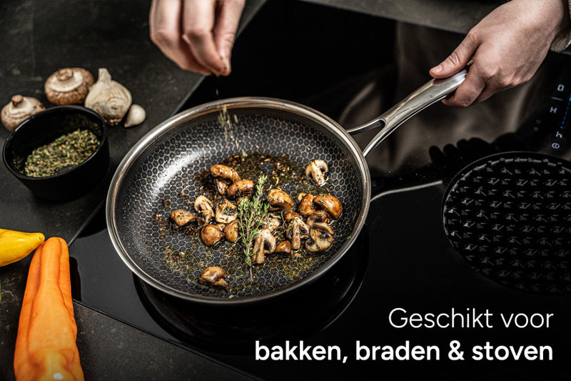 Load image into Gallery viewer, Arbaer koekenpan inductie ø 28 cm met honingraat anti-aanbaklaag met deksel