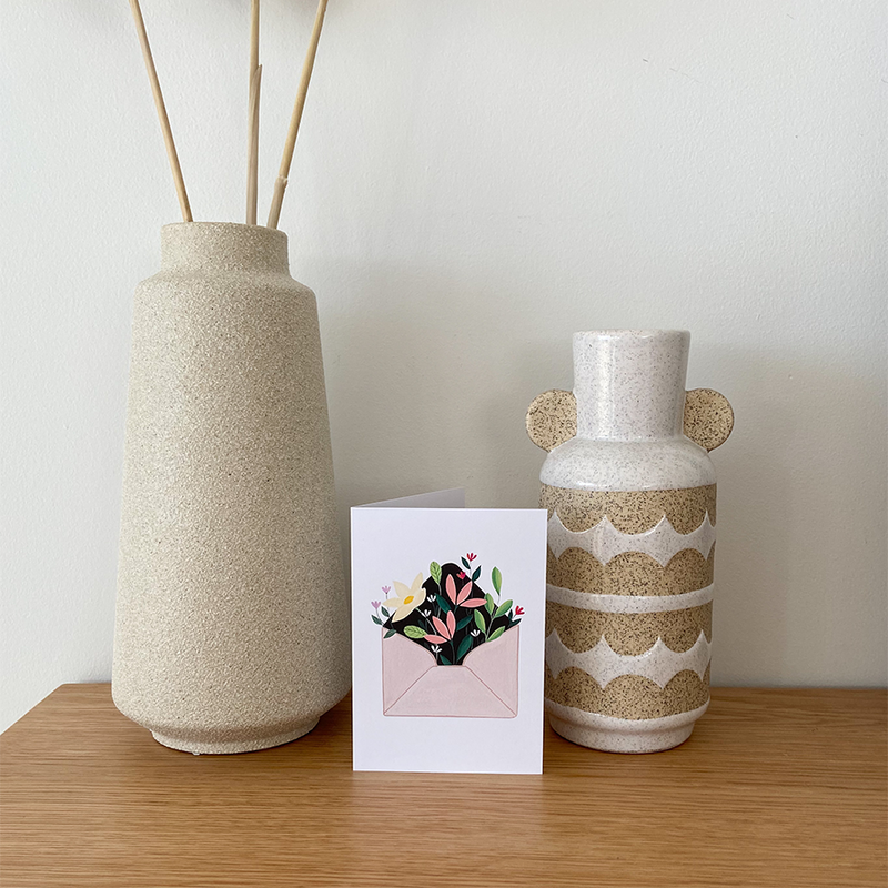 Chargez l'image dans la visionneuse de la galerie, Art by andu wenskaart flower envelope