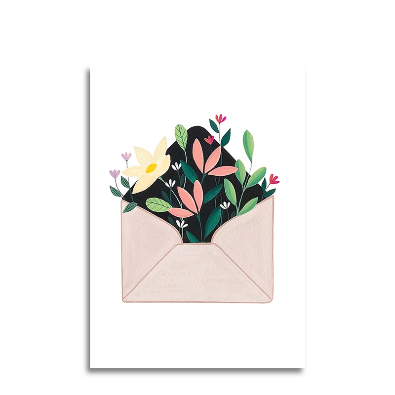 Chargez l'image dans la visionneuse de la galerie, Art by andu wenskaart flower envelope