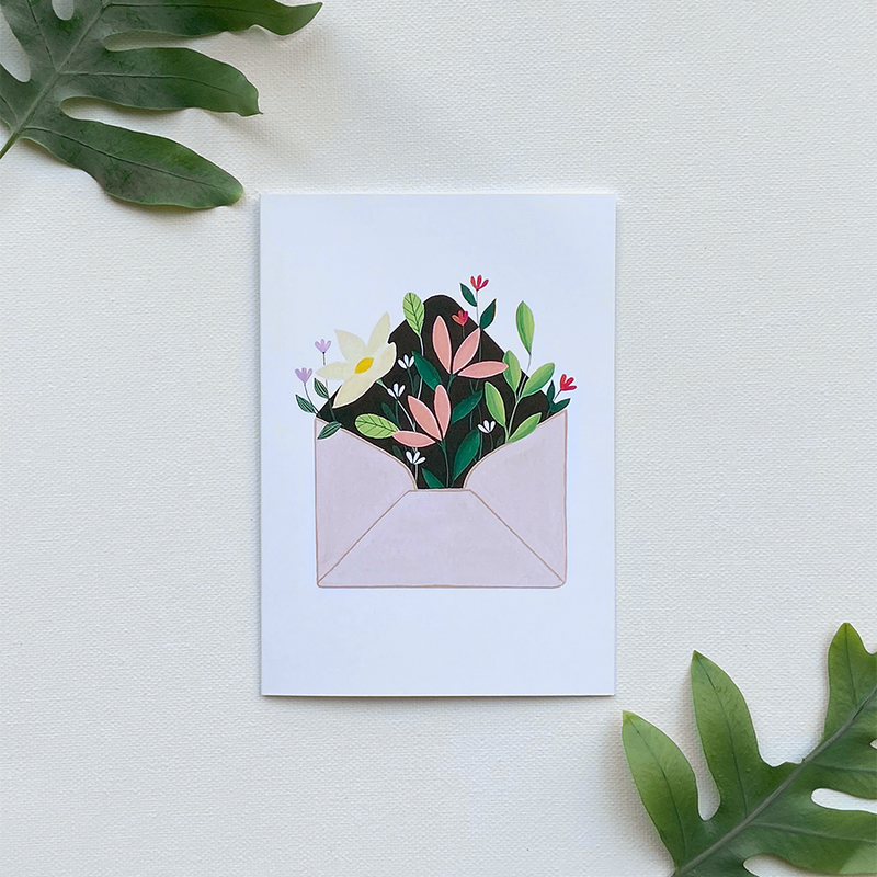 Chargez l'image dans la visionneuse de la galerie, Art by andu wenskaart flower envelope