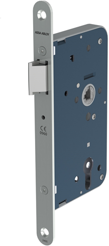 Chargez l'image dans la visionneuse de la galerie, Assa abloy 2465 loopslot | dm50mm | krukgat 8mm | voorplaat staal gelakt 20x235mm afgerond | dr 1+3 2+4 - 7962040