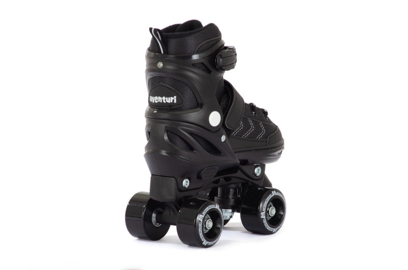 ギャラリービューアに画像をロードする, Aventuri verstelbare rolschaatsen semi-softboot zwart maat 31-34 (s)