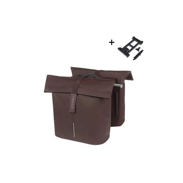 Load image into Gallery viewer, Basil dubbele fietstas city mik 28-32 liter - roasted brown