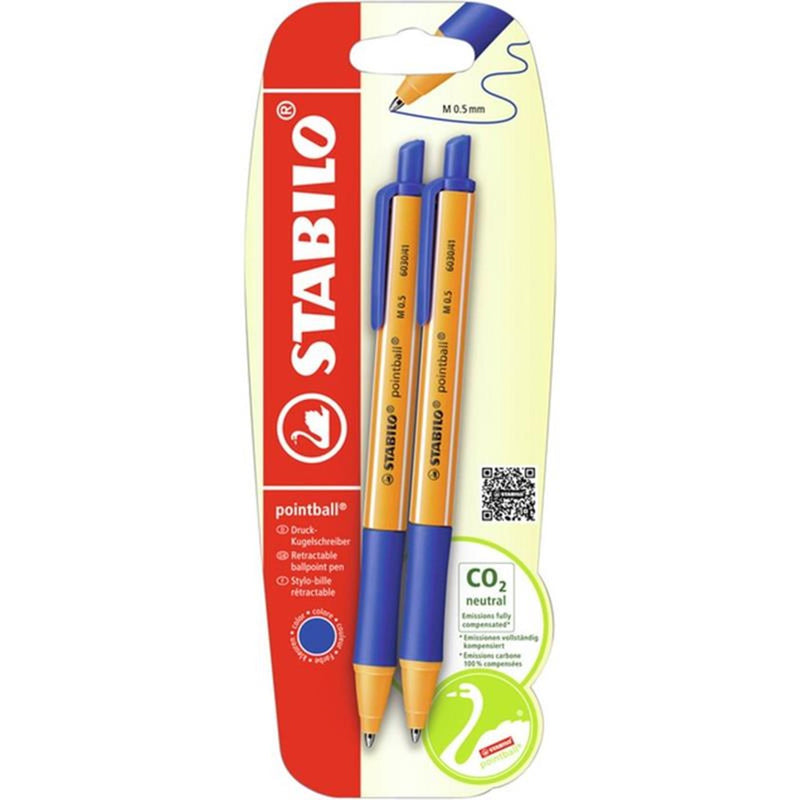 Afbeelding laden in galerijviewer, Stabilo pointball blauw 2 stuks op blister