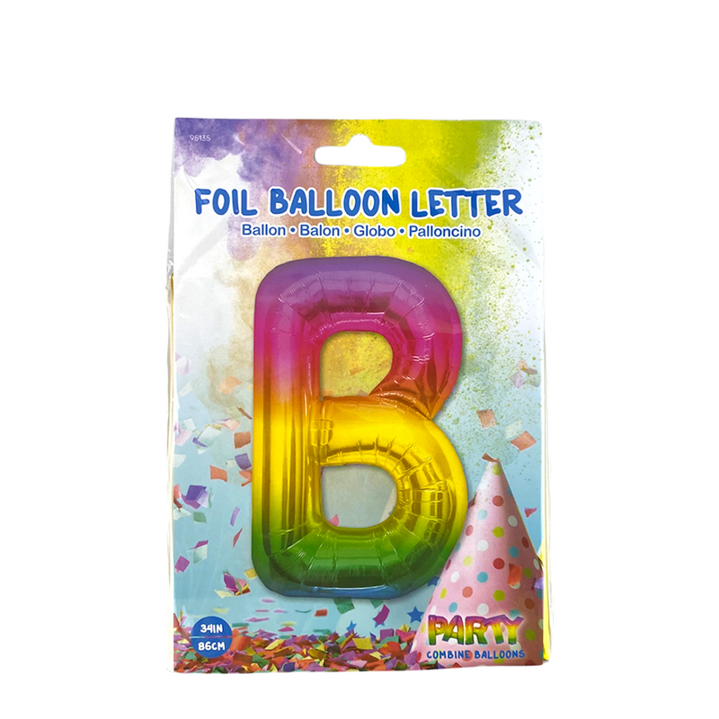 Laden Sie das Bild in Galerie -Viewer, Ballon folie letter b rainbow 86cm