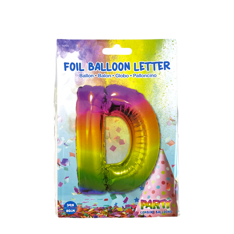 Chargez l'image dans la visionneuse de la galerie, Ballon folie letter d rainbow 86cm